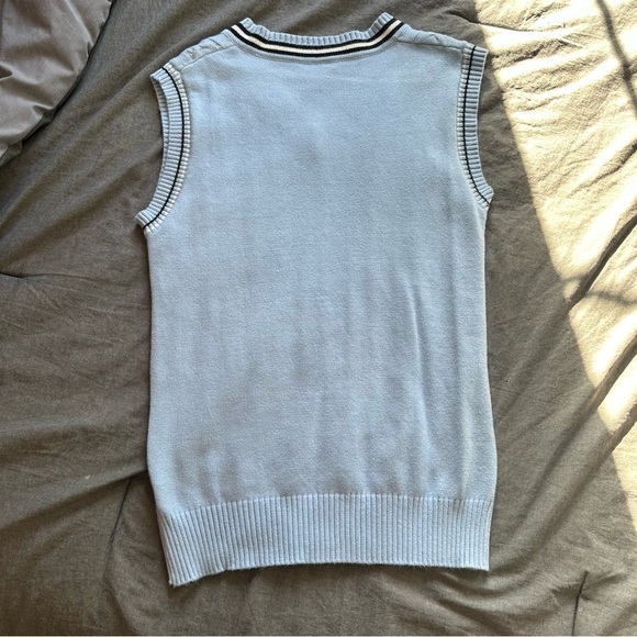 SHEIN BABY BLUE KNIT SWEATER VEST - Picture 3 of 5